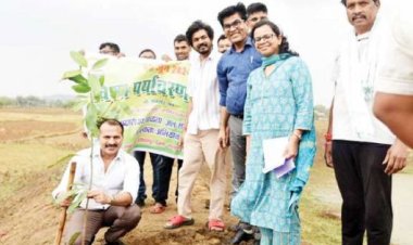 कलेक्टर सहित अफसरों ने अमृत सरोवर के किनारे रोपे पौधे