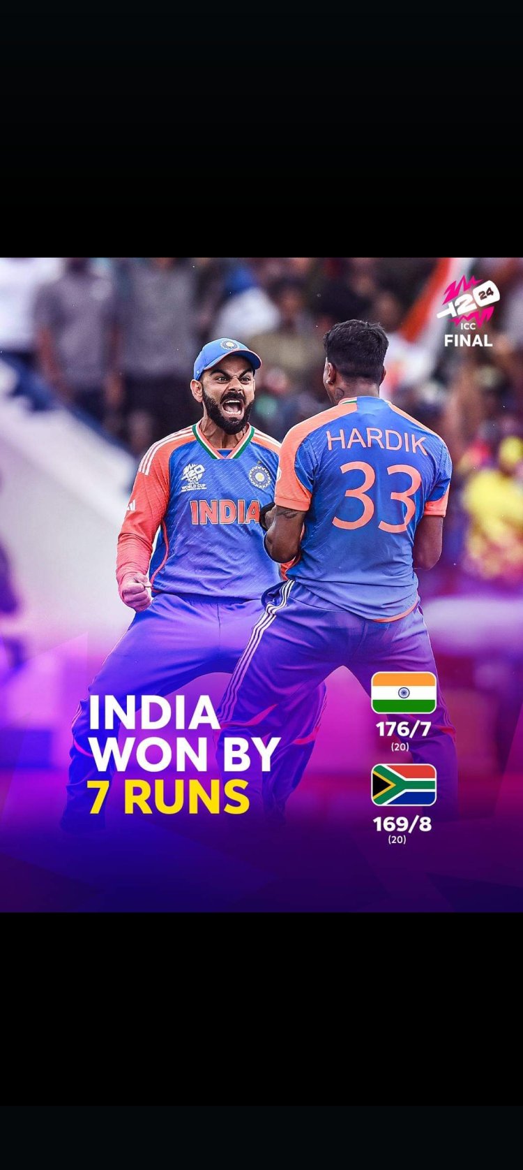 फाइनल में भारत ने दक्षिण अफ्रीका को 7 रन से हराया