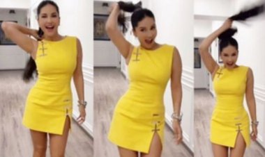 बालों की चोटी घुमाकर सनी लियोनी ने की खुलकर मस्ती, फैंस बोले- 'नौटंकी गर्ल'