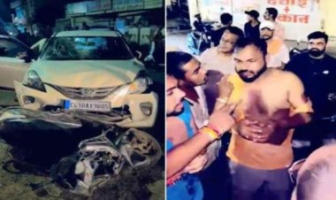 नशे में धुत कार चालक ने स्कूटी सवारों को मारी टक्कर, 1 किमी तक घसीटी गाड़ी, गुस्साए लोगों ने की जमकर धुनाई