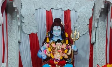 इंदौर के व्यंकटेश विहार में विराजे महाकाल के युवराज:आरती-पूजन के साथ प्रथम दिन दिया स्वच्छता का संदेश