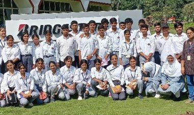 सिका कॉलेज के स्टूडेंट्स पहुंचे ब्रिजस्टोन कंपनी:जानी टायर बनाने की प्रोसेस, वर्क कल्चर से हुए रुबरू