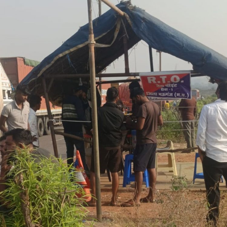 मऊगंज के हनुमना चेक पोस्ट पर वसूली का आरोप:विरोध करने पर ट्रक ड्राइवर से झड़प, घटना का वीडियो वायरल, अधिकारी बोले- ड्राइवर का आरोप गलत