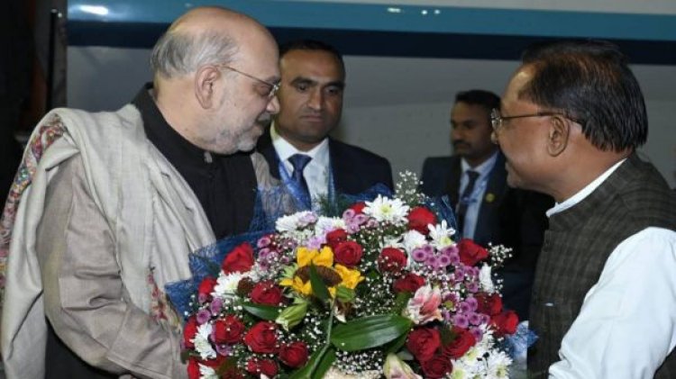 केंद्रीय गृह मंत्री अमित शाह पहुंचे रायपुर: CM साय ने किया स्वागत, रायपुर और बस्तर के कार्यक्रमों में होंगे शामिल..