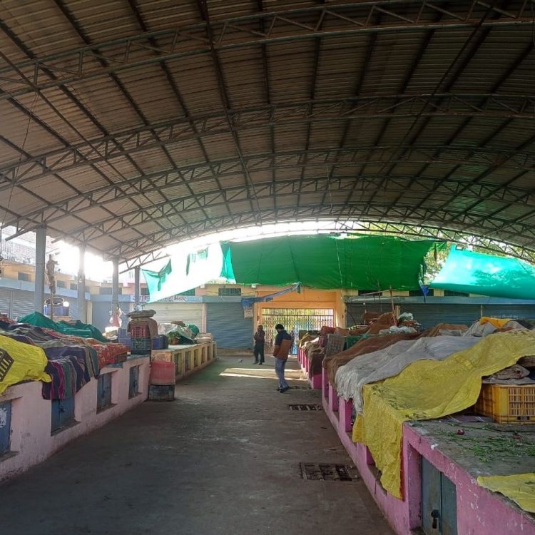 नरसिंहपुर में सब्जी मंडी के व्यापारियों ने शुरू की हड़ताल:रोड पर लगने वाली दुकानों से कारोबार प्रभावित, प्रशासन से कार्रवाई की मांग