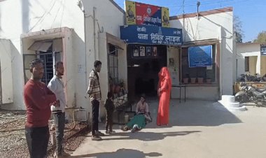 पति को छुड़ाने थाने के गेट पर लेटी महिला:रीवा पुलिस ने मोबाइल चोरी के संदेह में पकड़ा था; पुलिस पर लगाए गंभीर आरोप