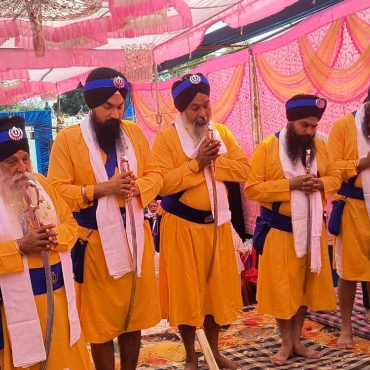 अमृतवेला दरबार बैरागढ़ में नए गुरुद्वारे का भूमिपूजन:पंज प्यारों ने की अरदास, सैकड़ों श्रद्धालुओं ने लिया आशीर्वाद
