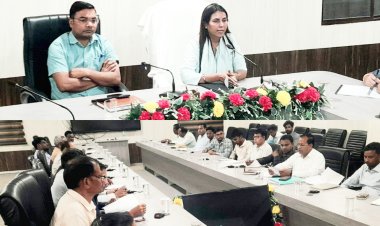 नवीन स्थानांतरण नीति व धरती आबा जनजाति ग्राम उत्कर्ष अभियान को लेकर चर्चा