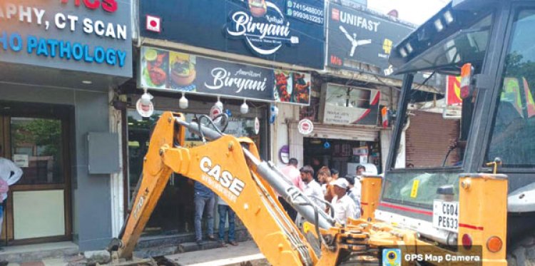 जोन 6 में अवैध निर्माण, अवैध प्लाटिंग पर कार्यवाही