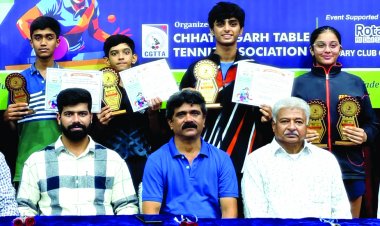 श्री भोला प्रसाद तिवारी स्मृति टेबल टेनिस स्पर्धा में अर्जुन, आर्यन तथा समाया विजेता